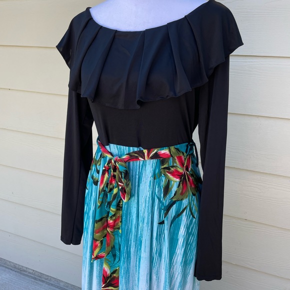 Tiger Lily Ruffle Collar Long Sleeve Maxi Dress - Picture 1 of 8
